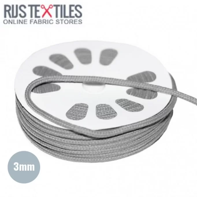 Cotton Cord Grey 3mm (Per Meter) - (Cotton Cord 3mm)