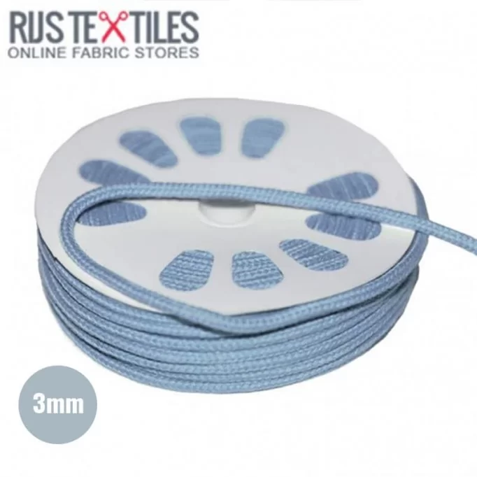 Baumwollkordel Hell Blau 3mm (Meterware) - (Baumwollkordel 3mm)