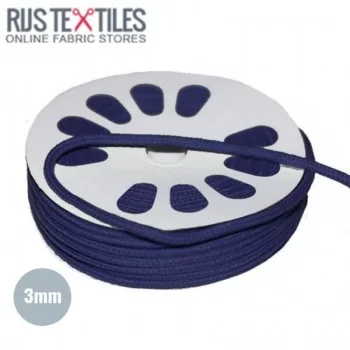 Cordon En Coton Marine 3mm (au Mètre) Cordon En Coton Marine 3mm (au Mètre)