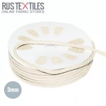 Cordon En Coton Ecru 3mm (au Mètre)  Cordon En Coton Ecru 3mm (au Mètre)