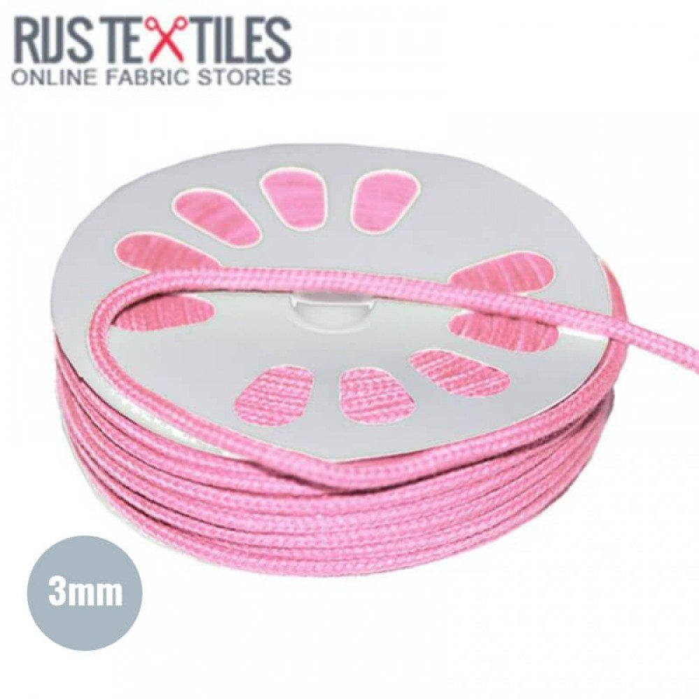 Cordon En Coton Rose 3mm (au Mètre)