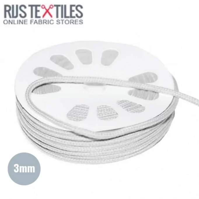 Cotton Cord White 3mm (Per Meter) - (Cotton Cord 3mm)