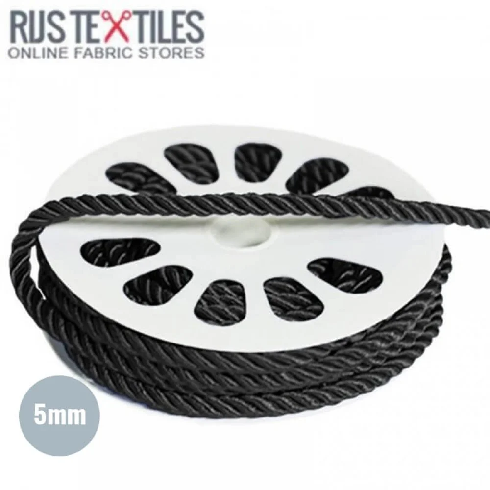 Silk Cord Black 5mm Silk Cord Black 5mm