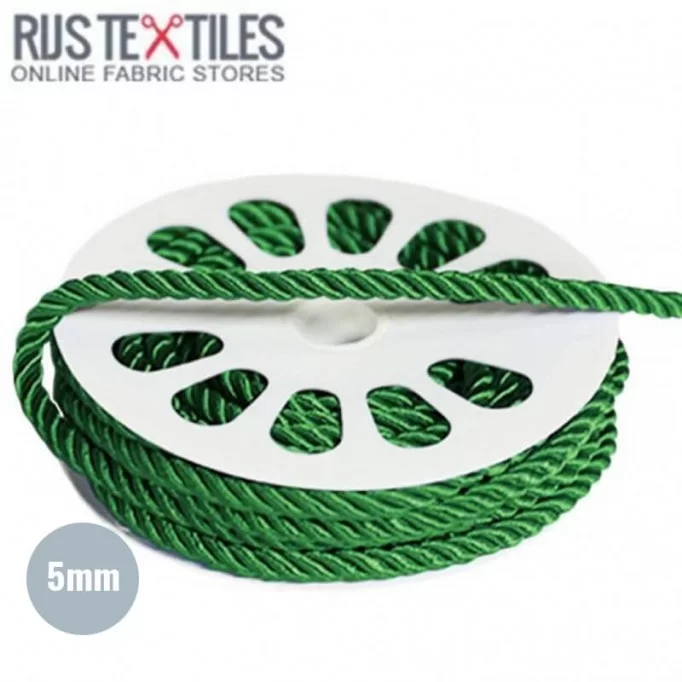Coroncino Raso Verde Erba 5mm  - (Coroncino Raso 5mm)