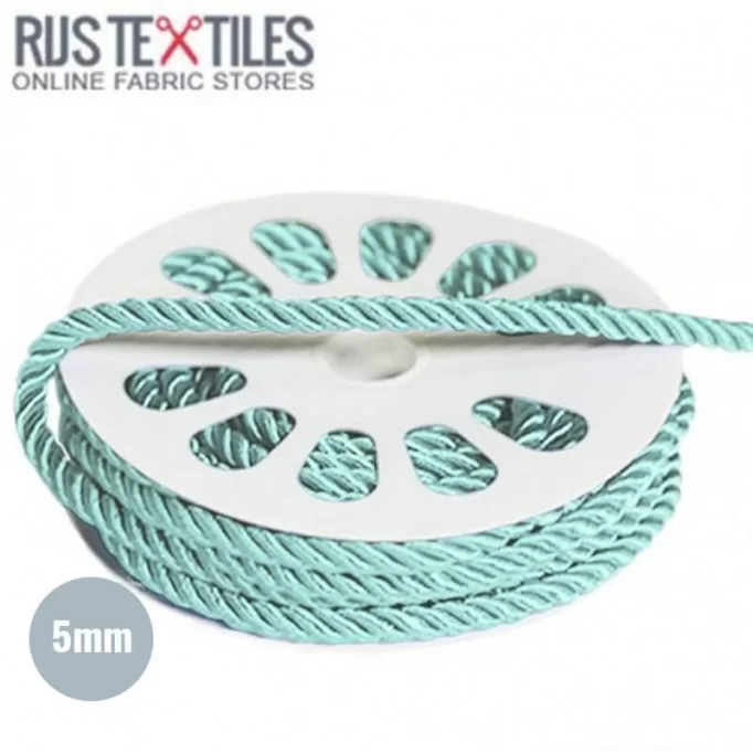 Sznurek Ozdobny Skręcany Turkusowy 5mm | Rijs Textiles