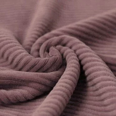 Bredriflet Fløjl Jersey Stof Gammel Mauve - (Bredriflet Fløjl Jersey Stof)