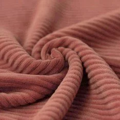 Brede Ribfluweel Jersey Stof Klei Roze