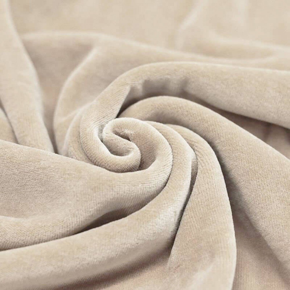 Nicky Velour Fabric Light Beige