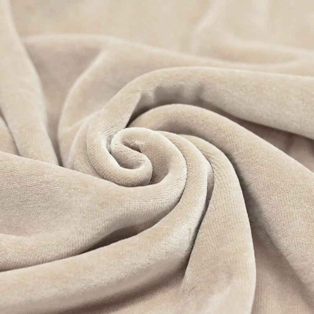 Nicky Velour Fabric Light Beige