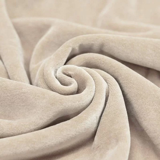 Tessuto Velluto Di Cotone Nicky Beige Chiaro - (Velluto Di Cotone Nicky)