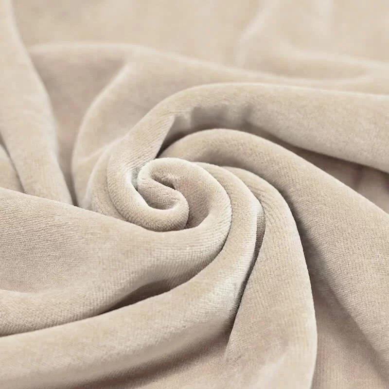 Nicky Velours Stof Licht Beige