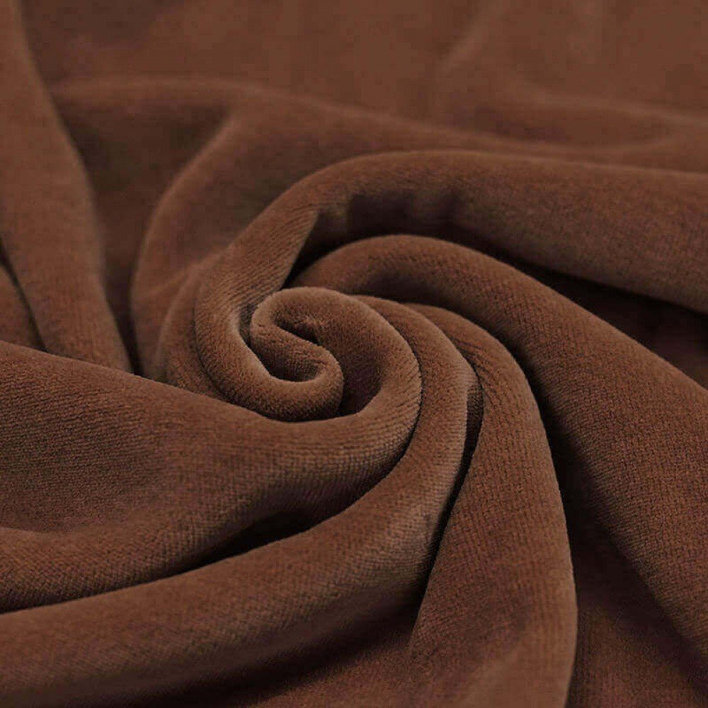 Nicky Velour Fabric Light Brown