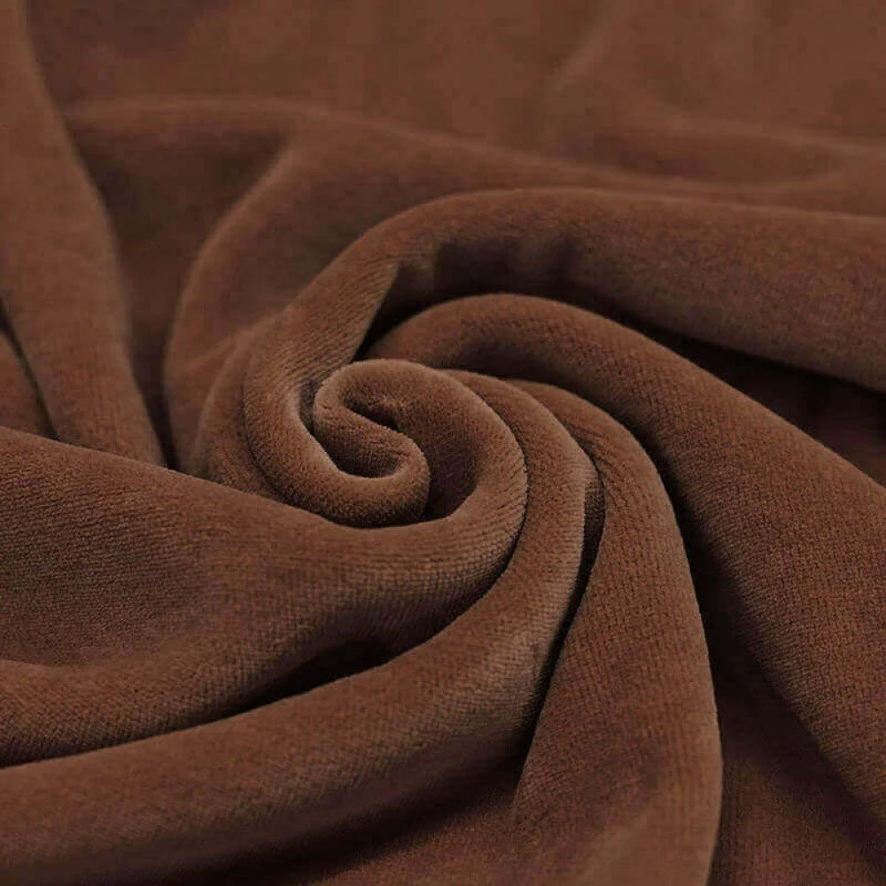 Nicky Velour Fabric Light Brown
