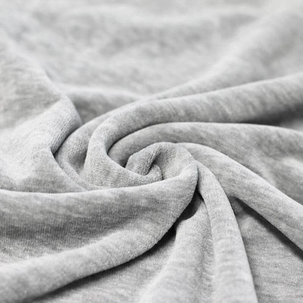 Nicky Velour Fabric Melee Light Grey