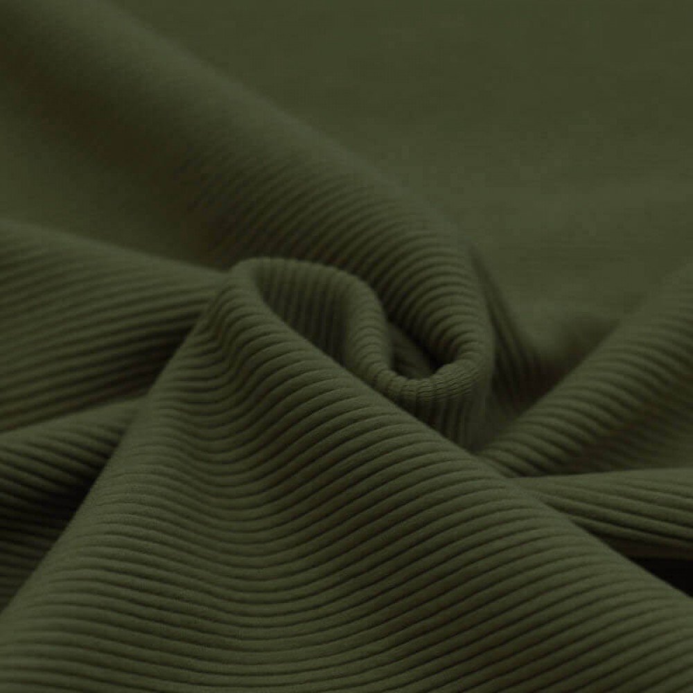 Ottoman Rib Jersey Fabric Army Green