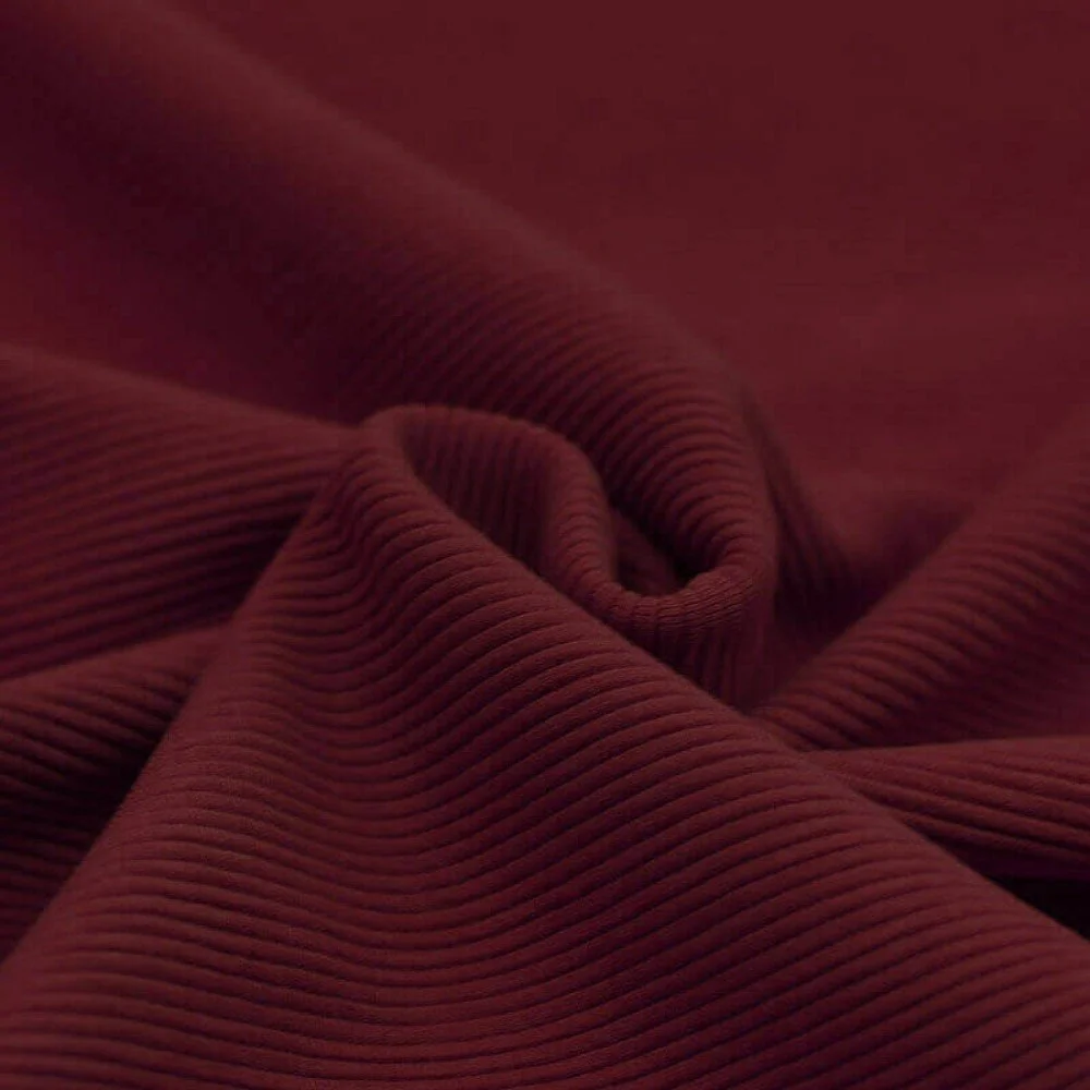Ottoman Rib Jersey Stof Bordeaux