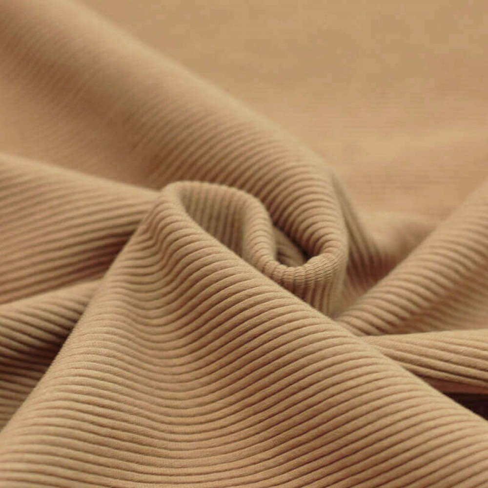 Ottoman Rib Jersey Fabric Camel