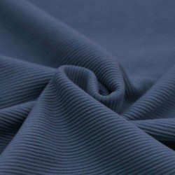Tissu Jersey Ottoman Côte Jeans Foncé