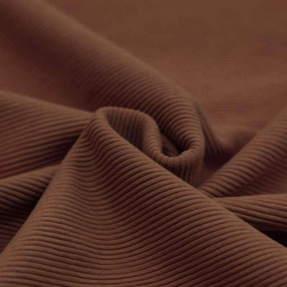 Ottoman Rib Jersey Fabric Light Brown