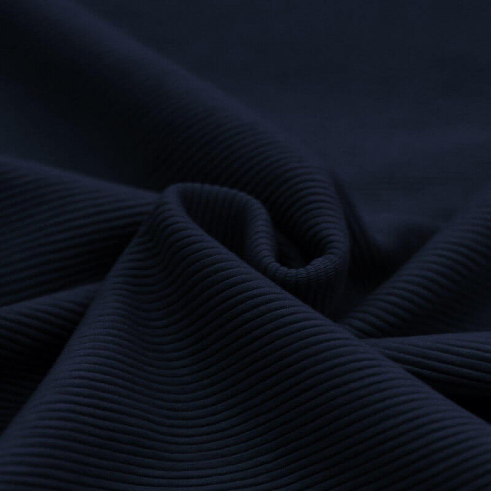 Ottoman Rib Jersey Fabric Navy