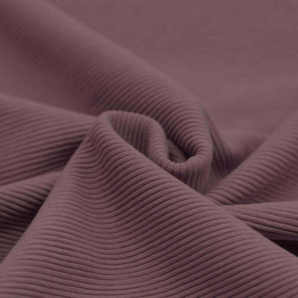 Ottoman Rib Jersey Fabric Old Mauve