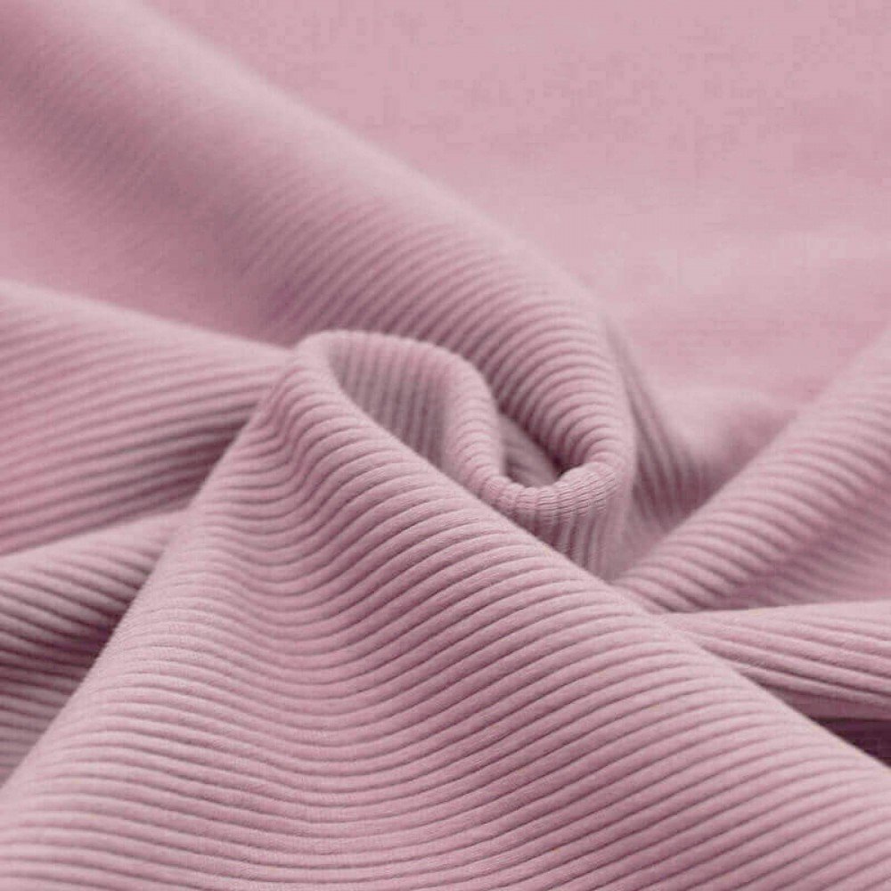 Ottoman Rib Jersey Fabric Old Pink