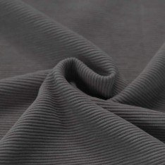 Ottoman Rib Jersey Fabric Dark Grey Melange