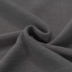 Tessuto Jersey A Coste Ottoman Grigio Scuro Melange