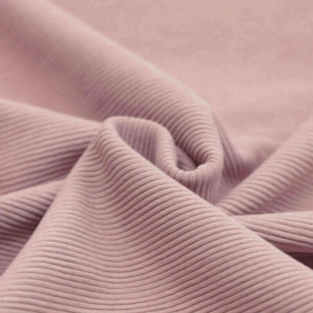 Ottoman Rib Jersey Stof Nude Roze