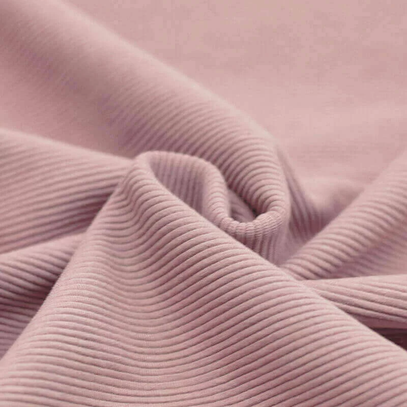 Ottoman Rib Jersey Stof Nude Roze