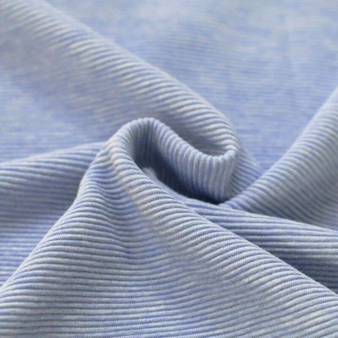 Tissu Jersey Ottoman Côte Jeans Clair Melange - (Tissus Jersey)
