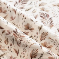 Ottoman Rib Jersey Stoff - Botanische Blätter