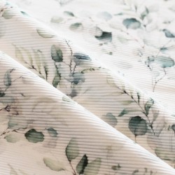 Ottoman Rib Jersey Stoff - Eukalyptus Bouquet