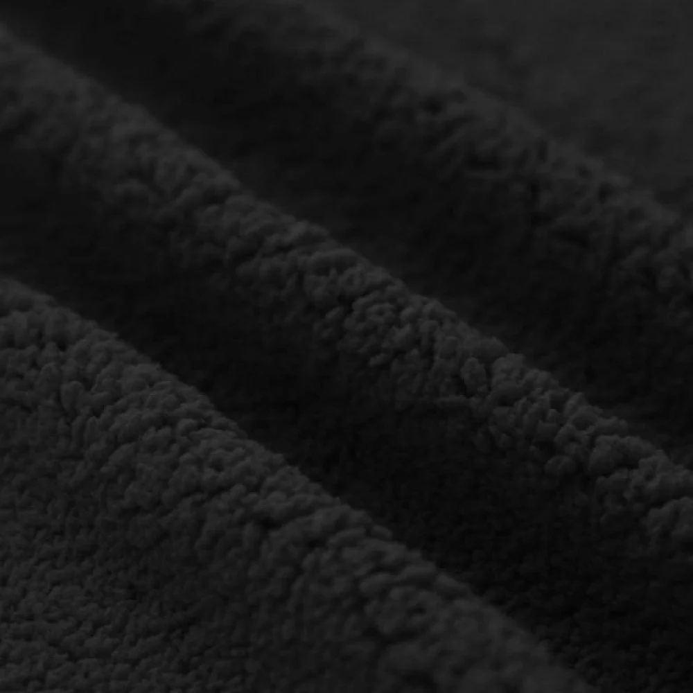 Curly Teddy Fabric Black