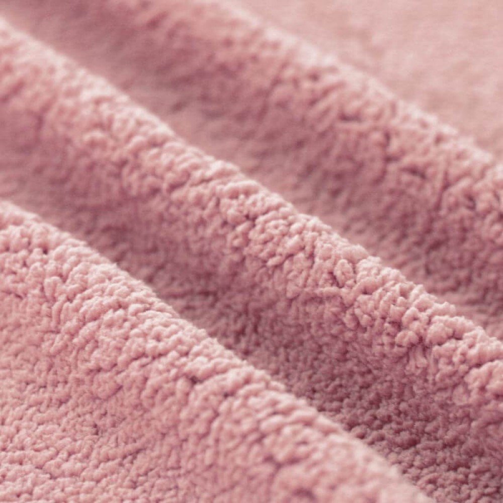 Tessuto Pelliccia D'Agnello Sintetica Nude Rosa
