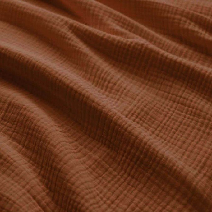 Tissu Gaze De Coton Épais (Triple Layer) Cognac - (Tissus Deco)