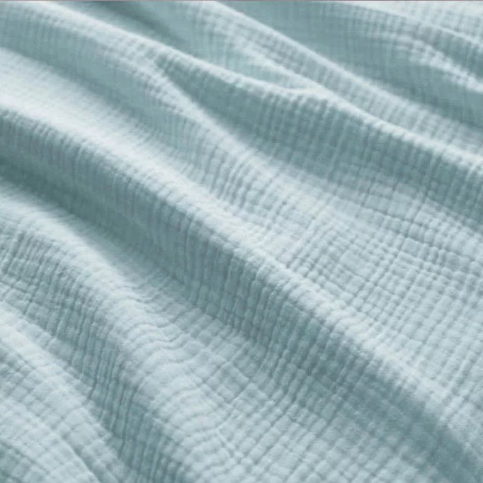Tissu Gaze De Coton Épais (Triple Layer) Mer Verte - (Tissus Deco)