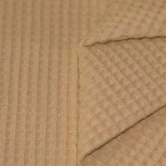 Waffle Pique Fabric Camel