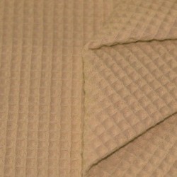 Waffle Pique Fabric Camel