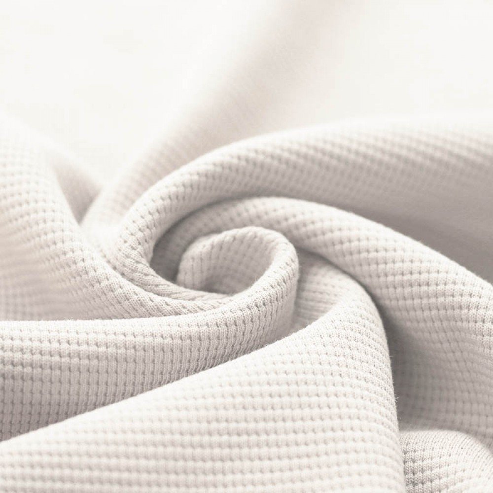 Waffle Knit Jersey Fabric Ecru