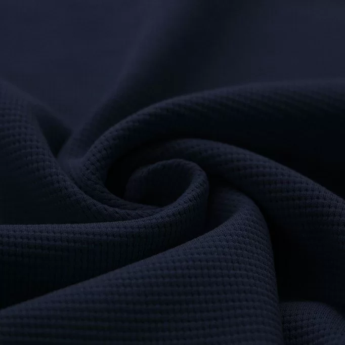 Waffelstrick Jersey Stoff Marine - (Jersey Stoffe)