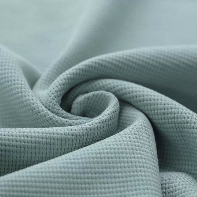 Tessuto Jersey Di Waffle Piqué Verde Mare - (Jersey Tessuti)