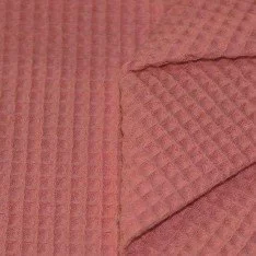 Waffle Pique Fabric Clay Pink