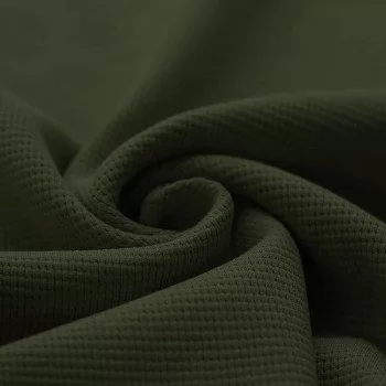 Tessuto Jersey Di Waffle Piqué Verde Militare Tessuto Jersey Di Waffle Piqué Verde Militare