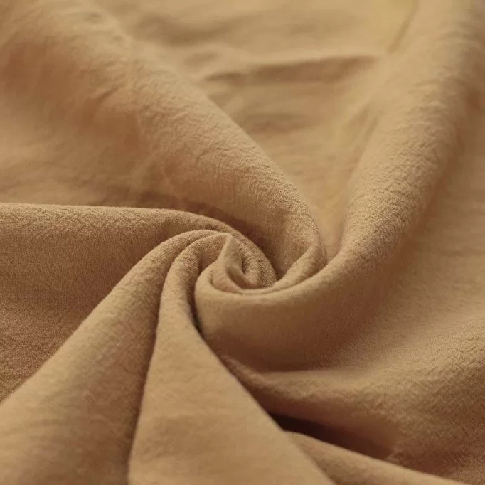 Tessuto Di Cotone Lavato Cammello - (Tessuto Di Cotone Lavato)