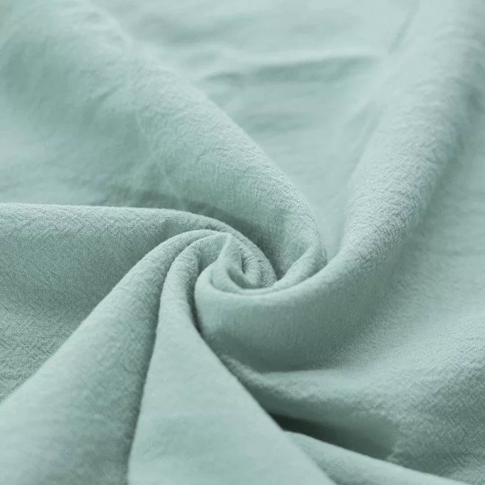 Tissu Coton Lavé Mer Verte - (Tissus Deco)