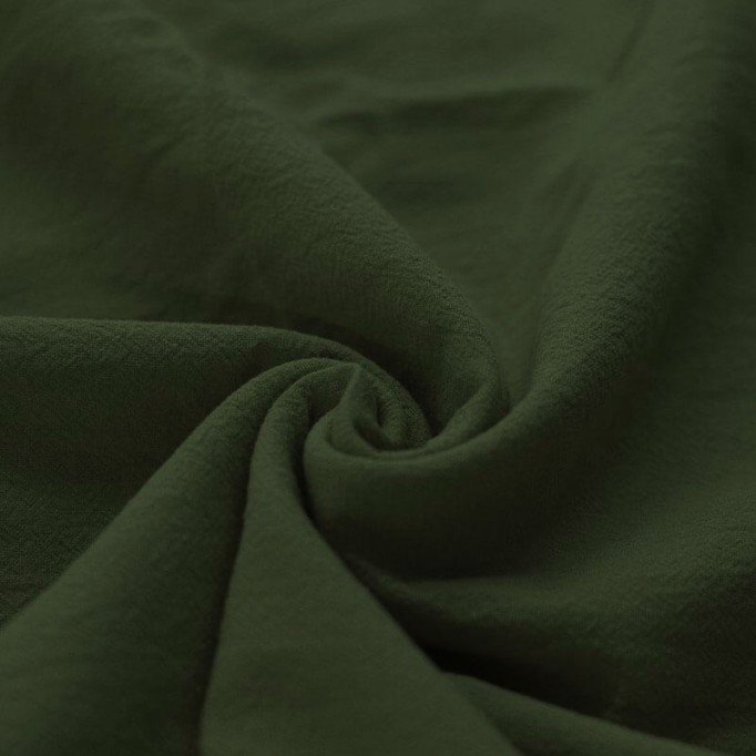 Tissu Coton Lavé Armée Verte - (Tissus Deco)