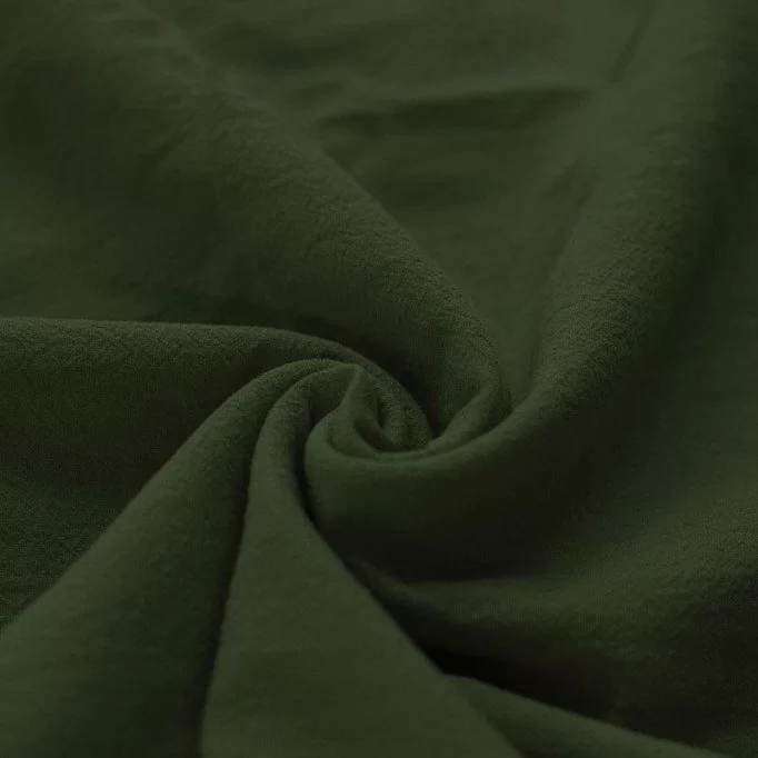 Tessuto Di Cotone Lavato Verde Militare - (Deco Tessuti)