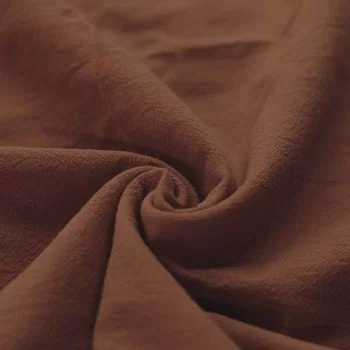 Tessuto Di Cotone Lavato Marrone Chiaro  Tessuto Di Cotone Lavato Marrone Chiaro