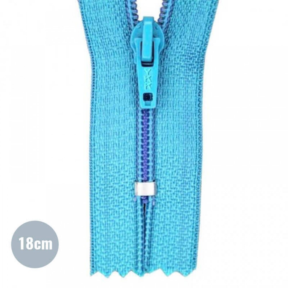 Spiral Lynlås YKK Aqua (833) 18CM Nylon Ikke Delbar Spiral Lynlås YKK Aqua (833) 18CM Nylon Ikke Delbar